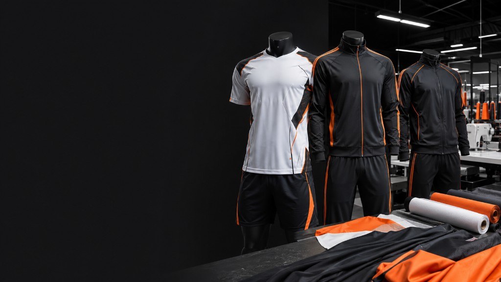 Sports bras, leggings and training tops on display