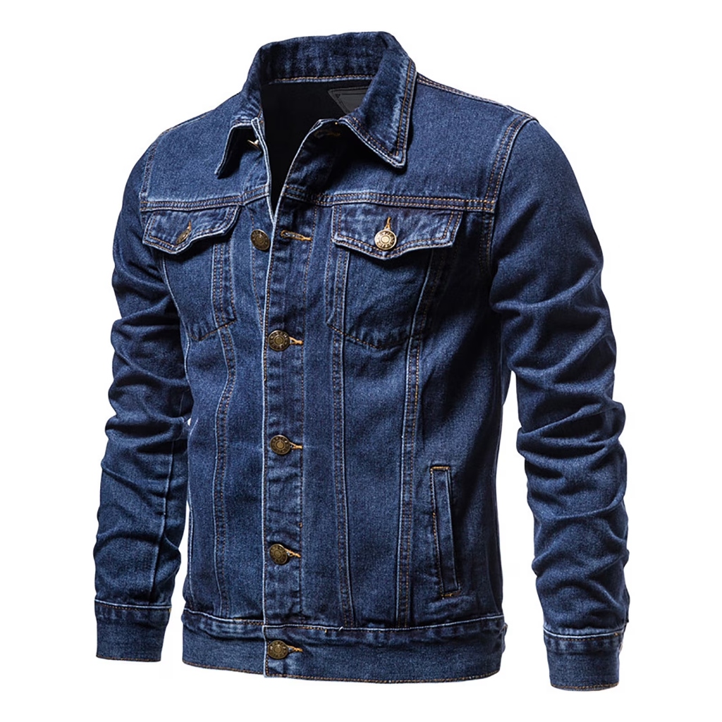 Wholesale Classic Dark Blue Denim Jacket - Custom Denim Manufacturing