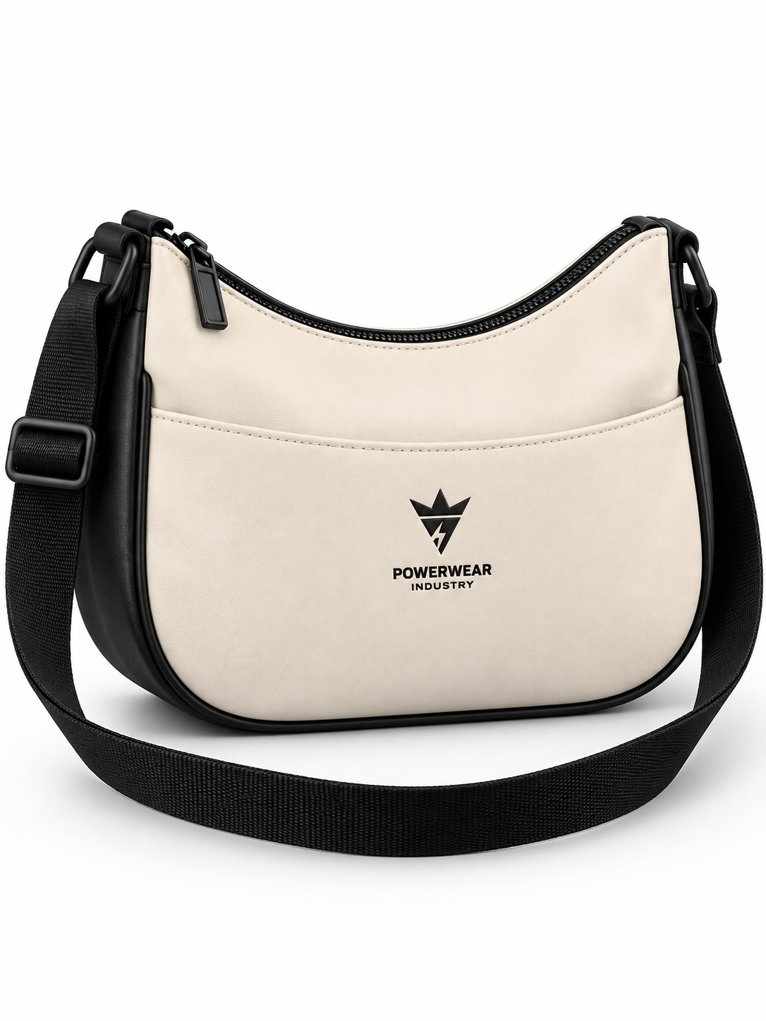 Wholesale Cream Black Crescent Crossbody Bag - Custom Manufacturing | Power Wear Industry