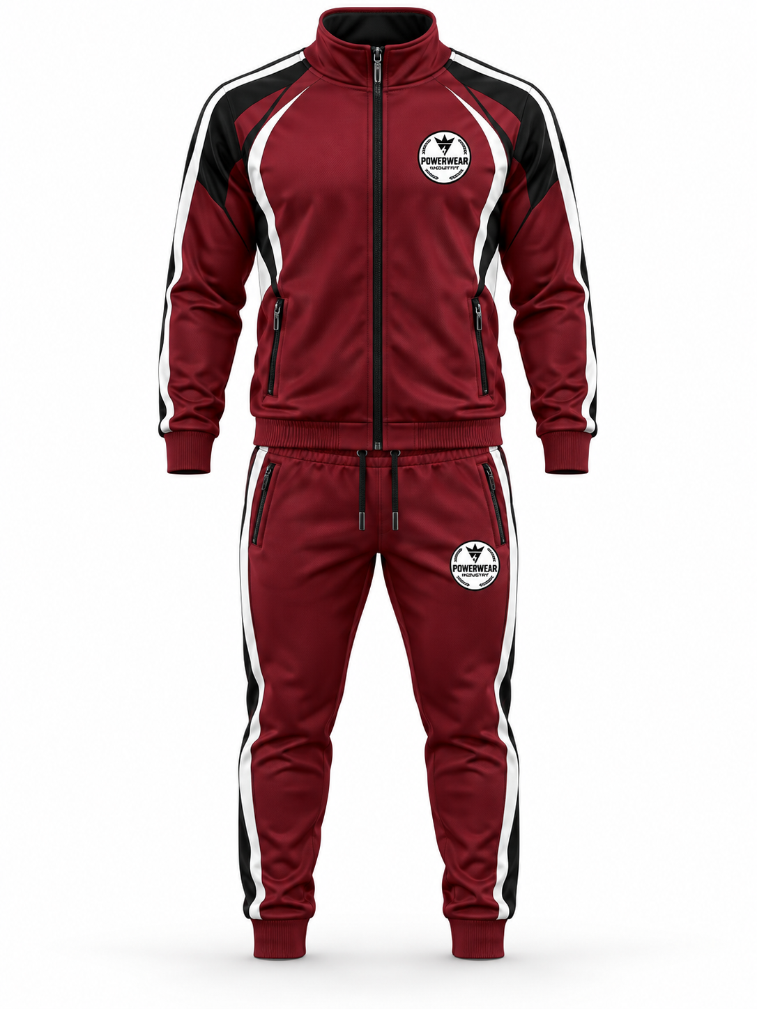 Wholesale Forest Green White Tracksuit Set - Custom Manufacturing | Power Wear Industry