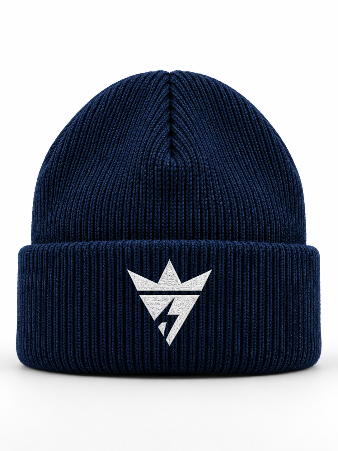 Wholesale Navy Emblem Knit Beanie - Custom Manufacturing | Power Wear Industry