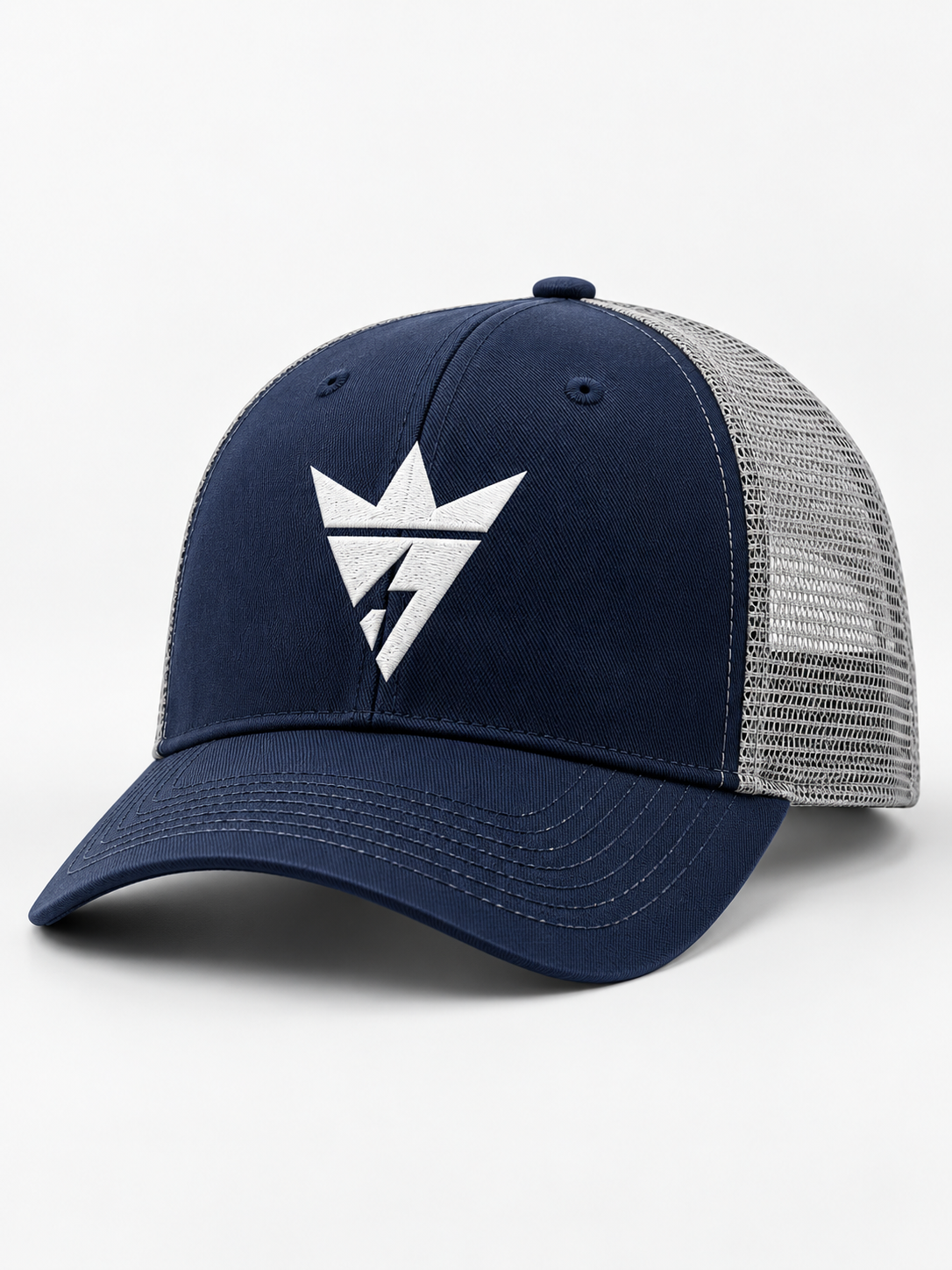 Wholesale Navy Logo Trucker Cap - Custom Manufacturing | Power Wear Industry