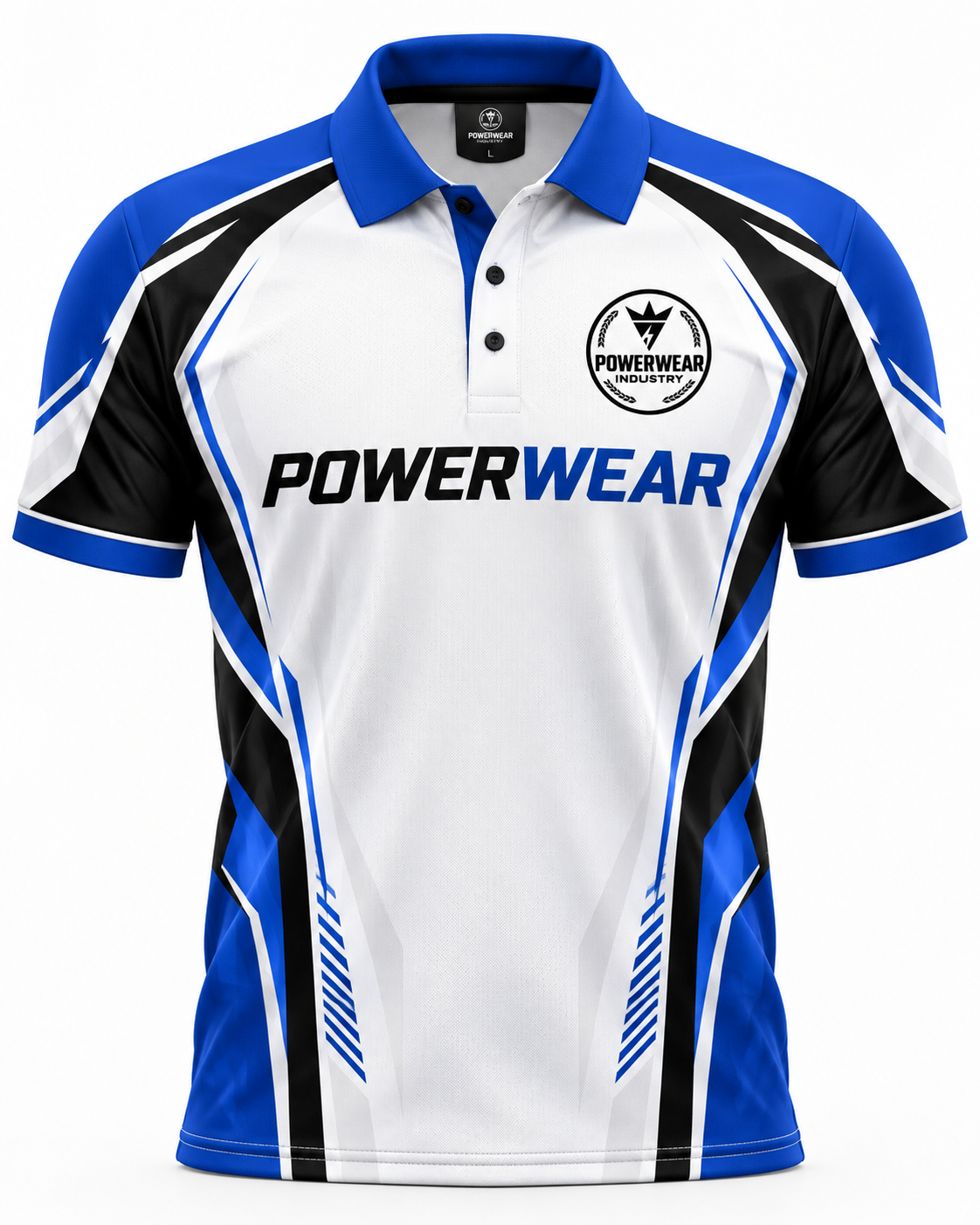 Wholesale Navy White Sports Performance Polo - Custom Manufacturing | Power Wear Industry