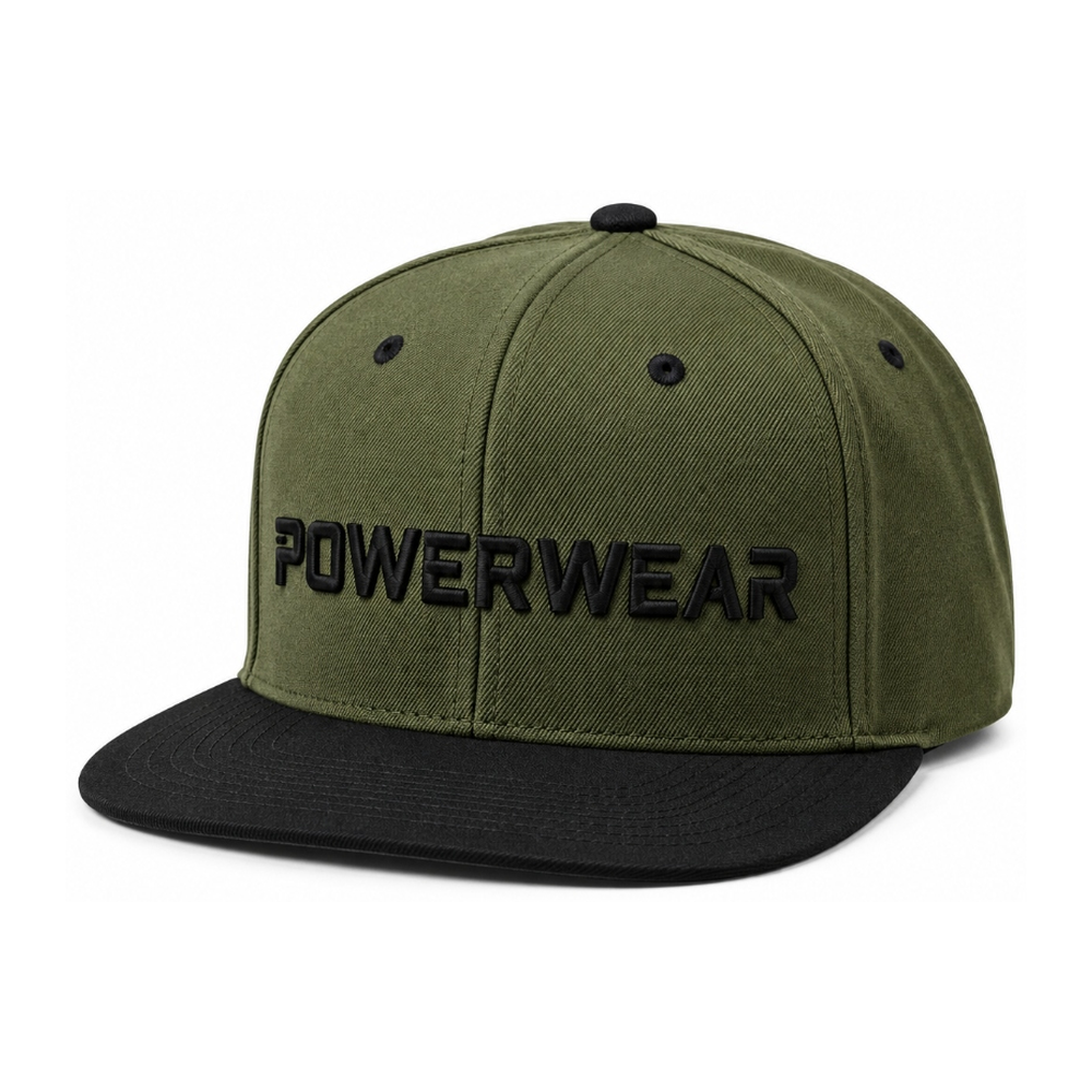 Olive Black Flat Brim Snapback - Power Wear Industry