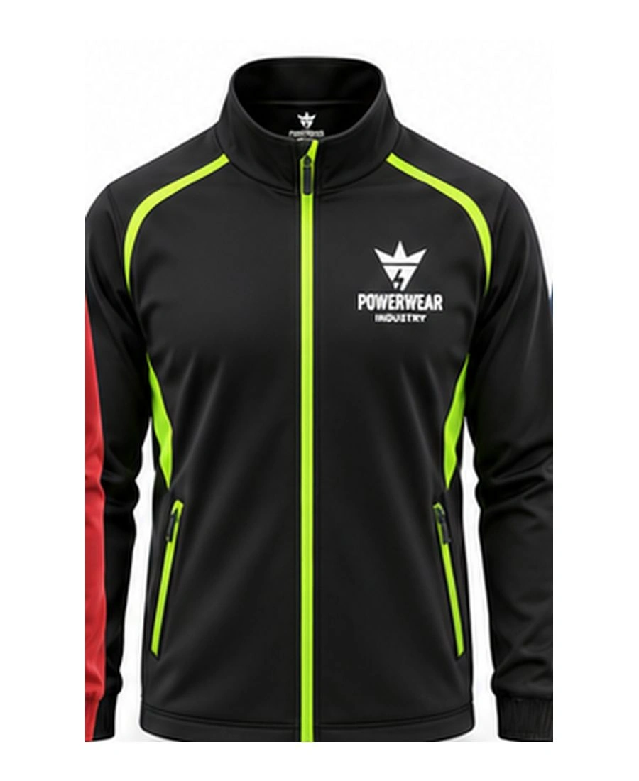 Ergonomic Raglan Sleeve Workout Jacket by Power Wear Industry with branded crest