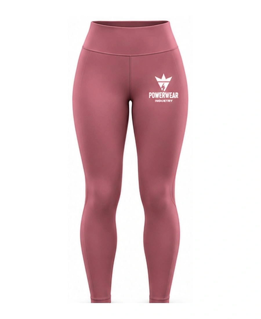 Ribbed Seamless Butt-Lifting Workout Tights by Power Wear Industry with branded crest