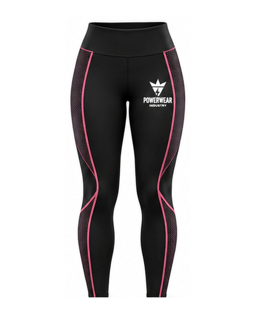 Ankle-Length 4-Way Stretch Yoga Leggings by Power Wear Industry with branded crest