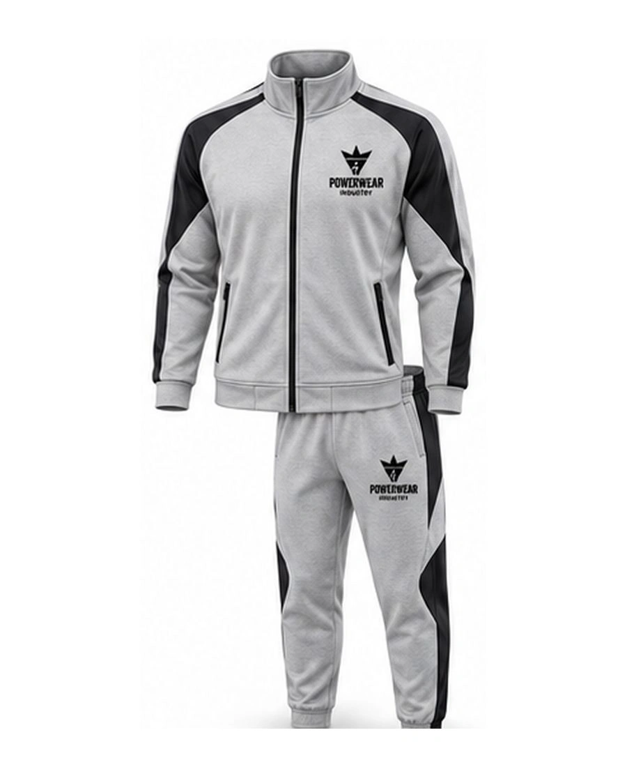 Full-Zip Lightweight Gym Warmup Tracksuit by Power Wear Industry with branded crest