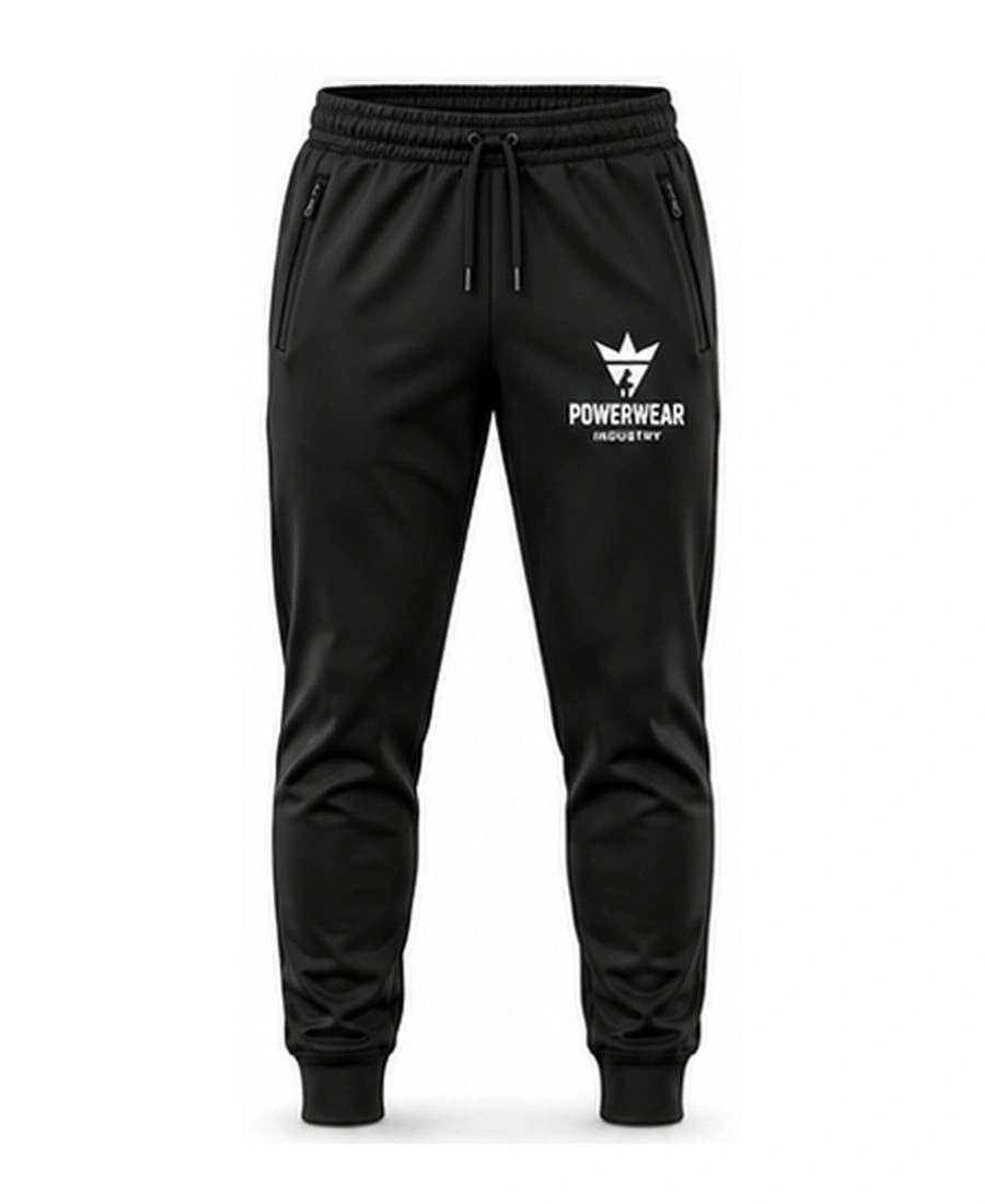 Tapered Ankle-Zip Athletic Training Pants by Power Wear Industry with branded crest