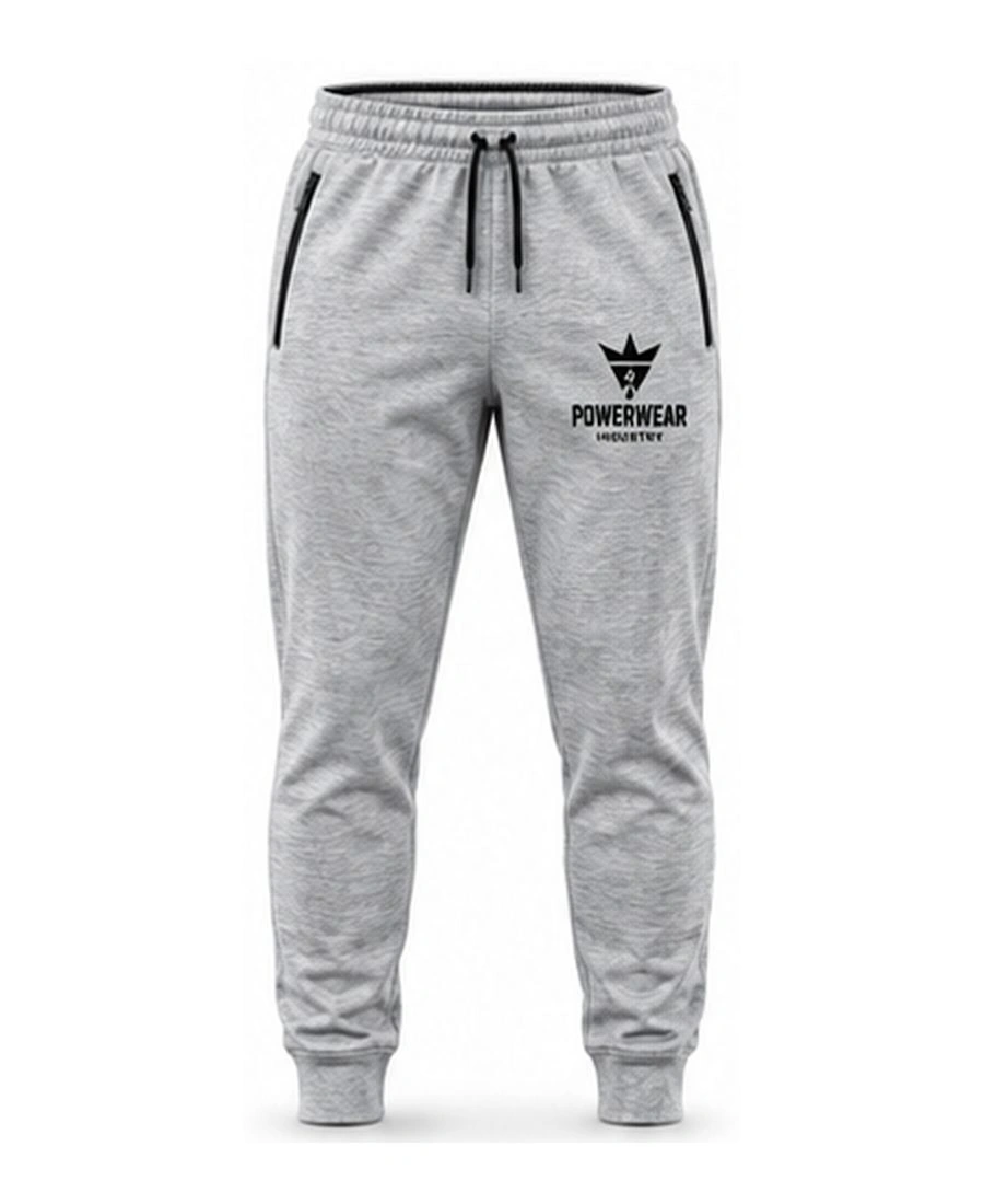 Slim-Fit French Terry Performance Gym Joggers by Power Wear Industry with branded crest