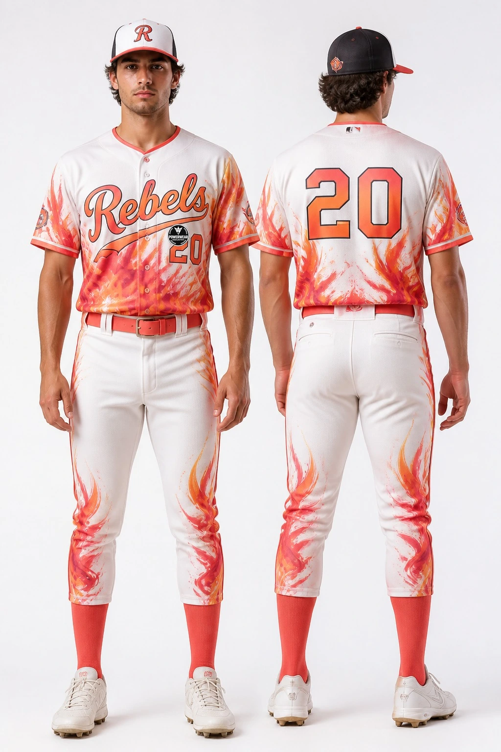 Custom Baseball Uniform — Design 06 by Power Wear Industry with left-chest logo