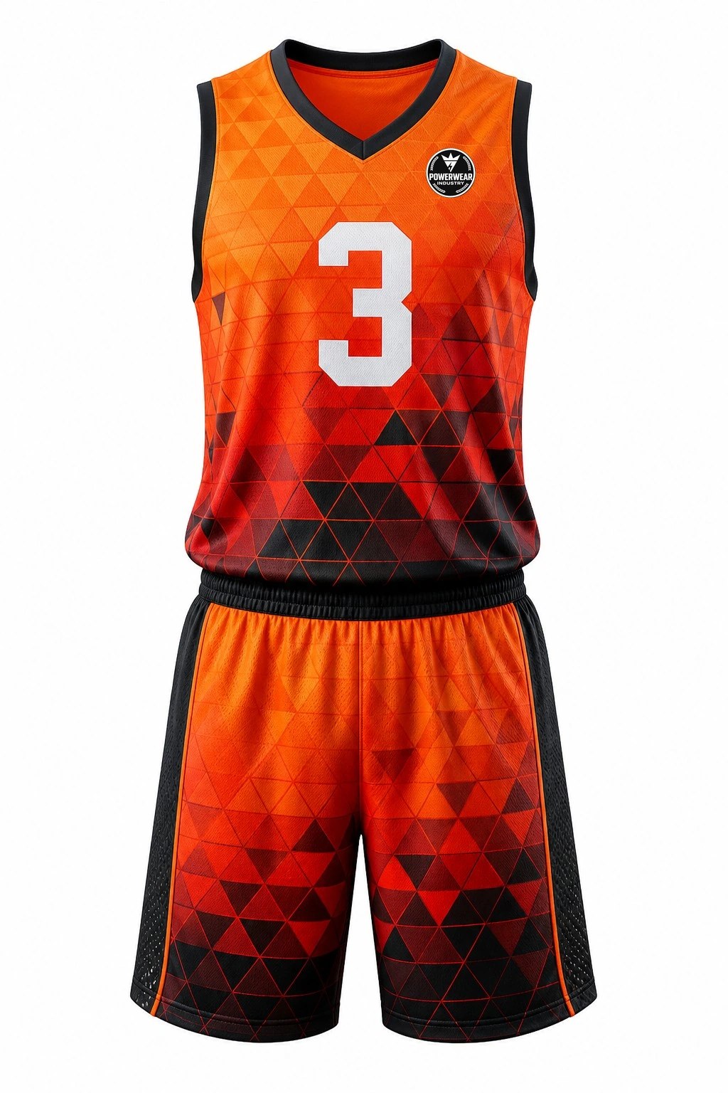 Custom Basketball Uniform — Design 01 by Power Wear Industry with left-chest logo