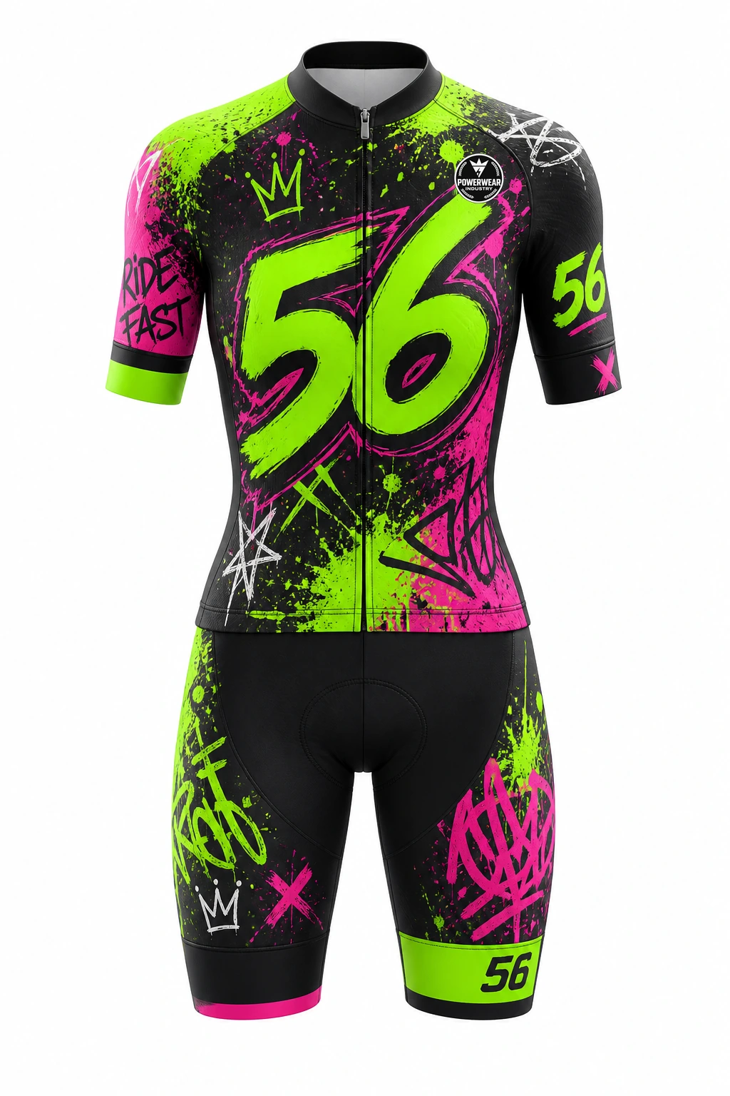 Custom Cycling Kit — Design 07 by Power Wear Industry with left-chest logo