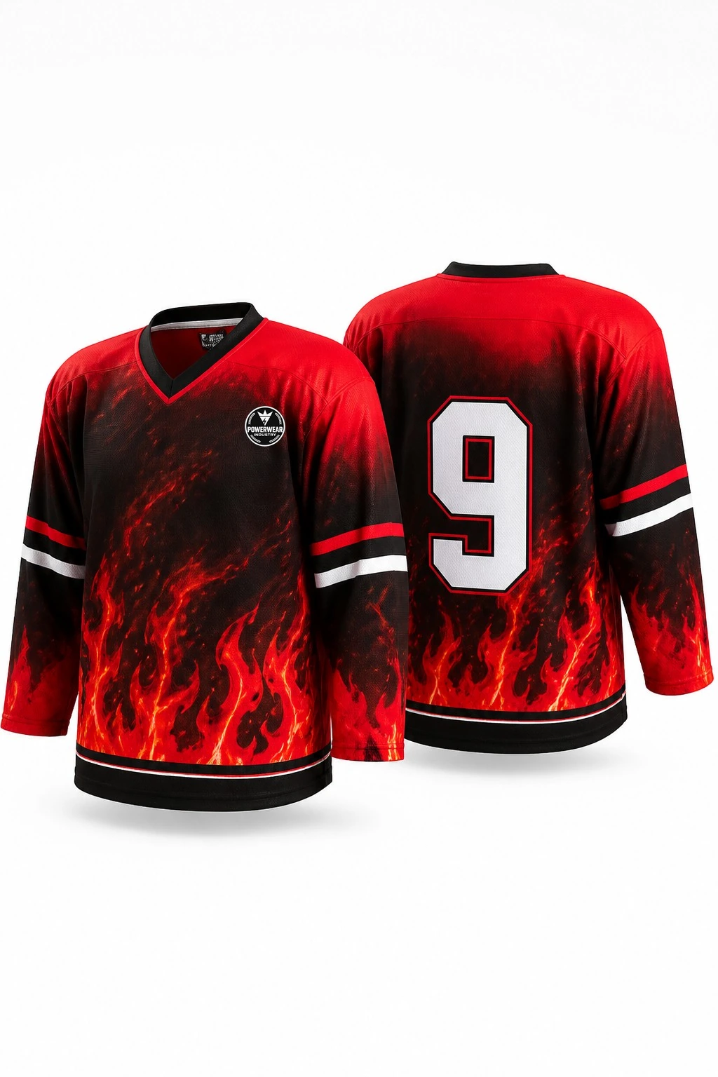 Custom Ice Hockey Jersey — Design 02 by Power Wear Industry with left-chest logo