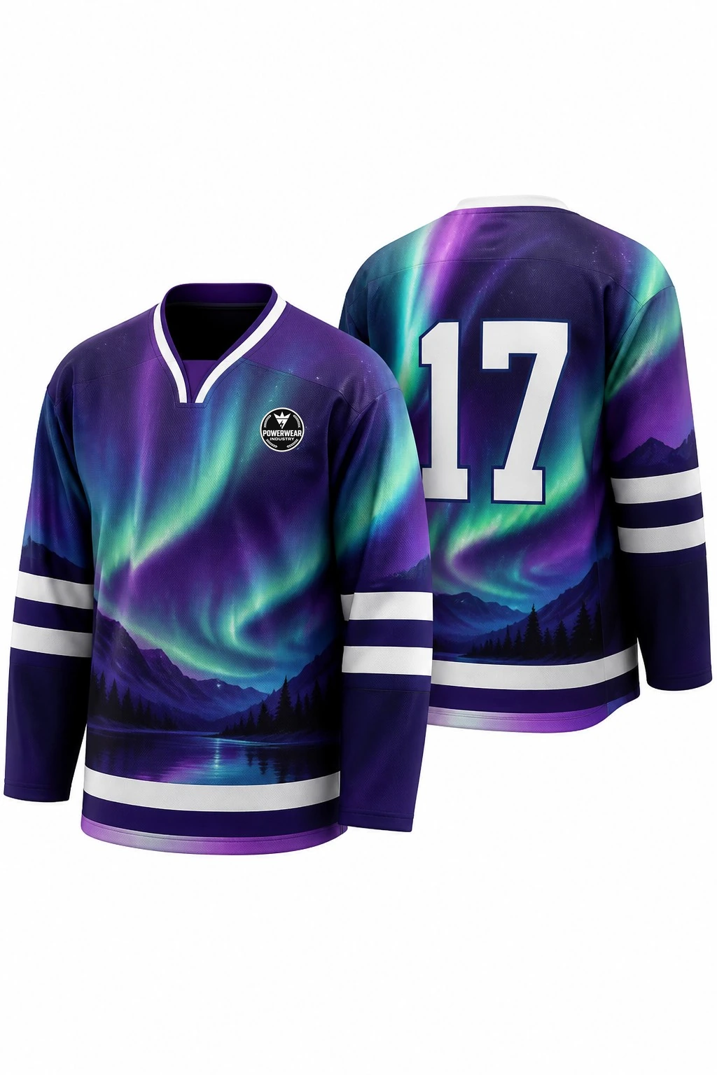 Custom Ice Hockey Jersey — Design 04 by Power Wear Industry with left-chest logo