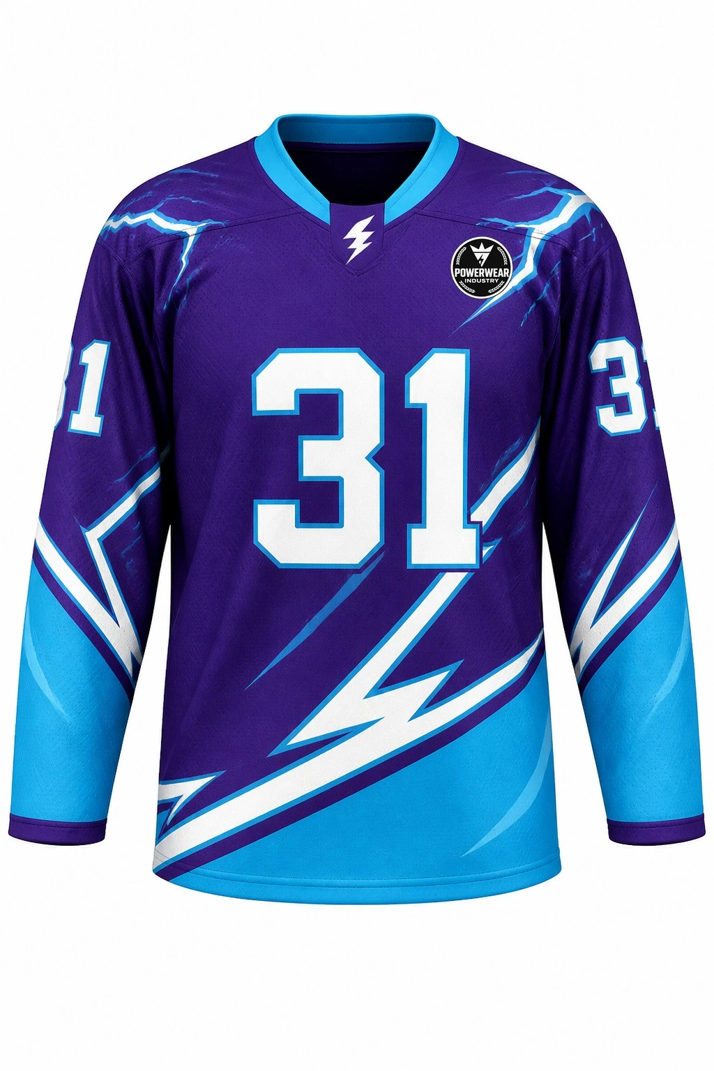 Custom Ice Hockey Jersey — Design 08 by Power Wear Industry with left-chest logo