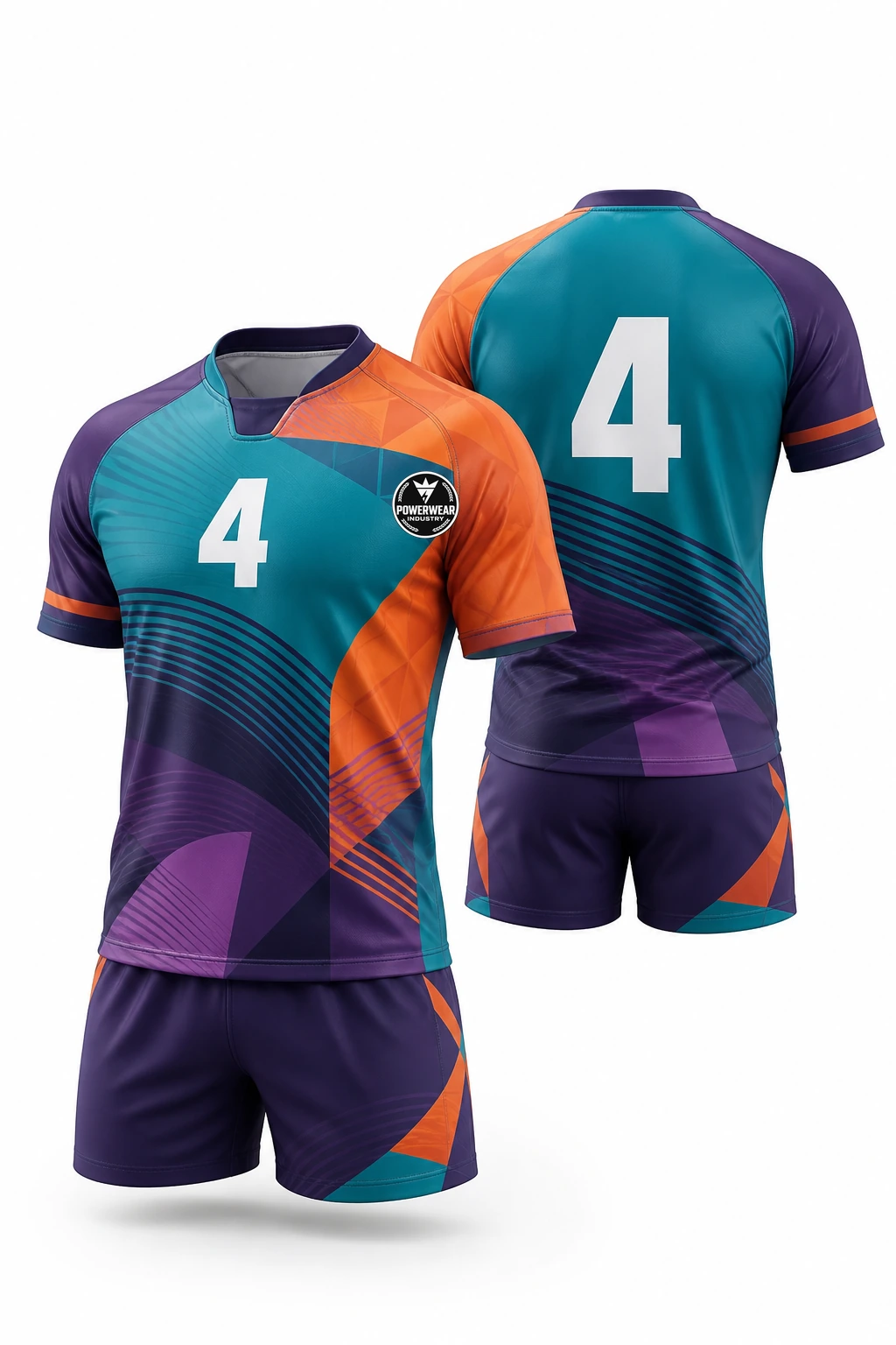 Custom Rugby Kit — Design 01 by Power Wear Industry with left-chest logo