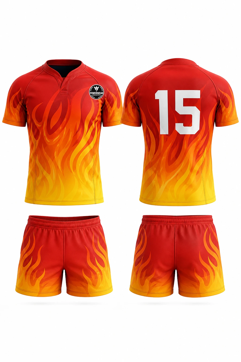 Custom Rugby Kit — Design 06 by Power Wear Industry with left-chest logo