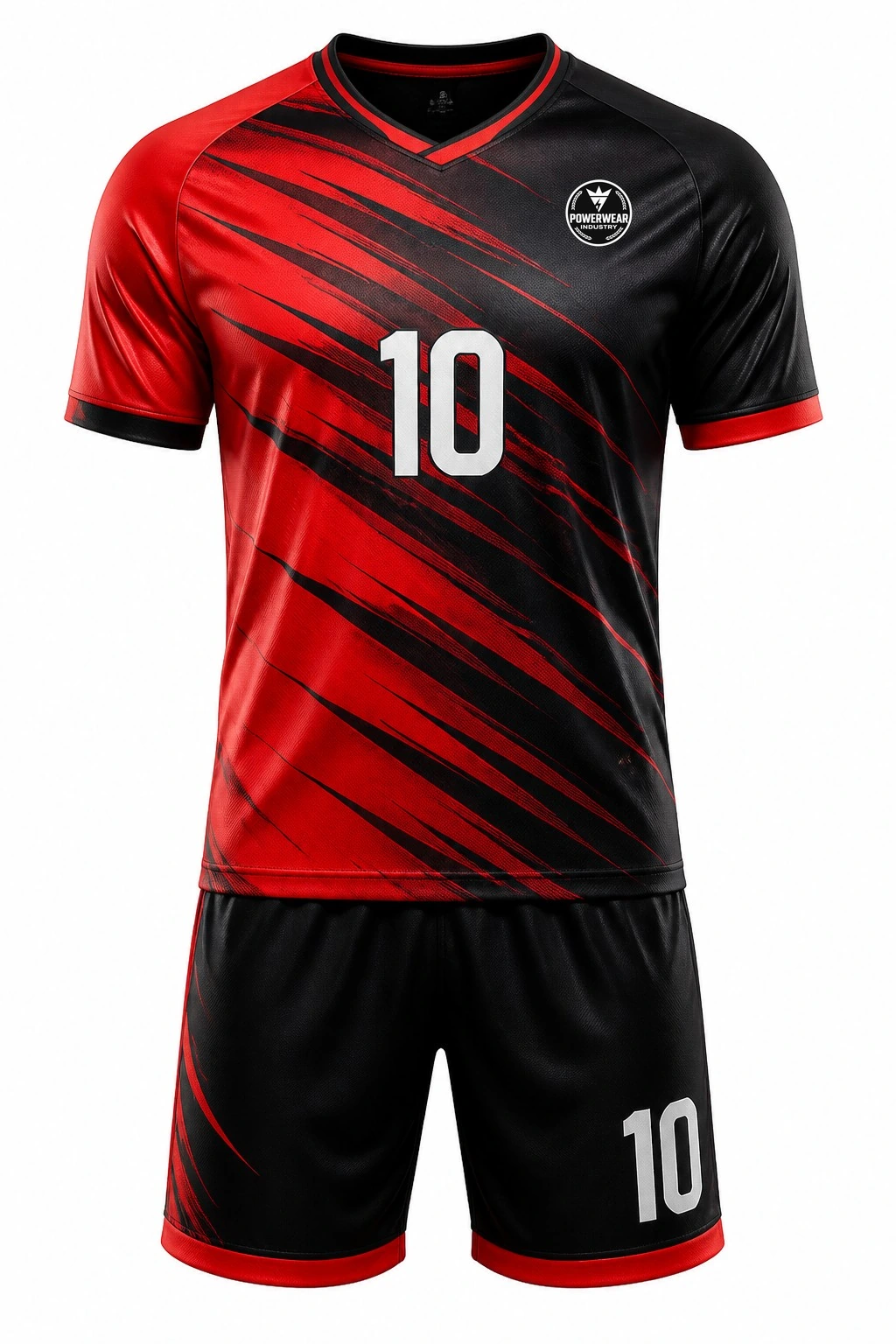Custom Soccer Uniform — Design 02 by Power Wear Industry with left-chest logo