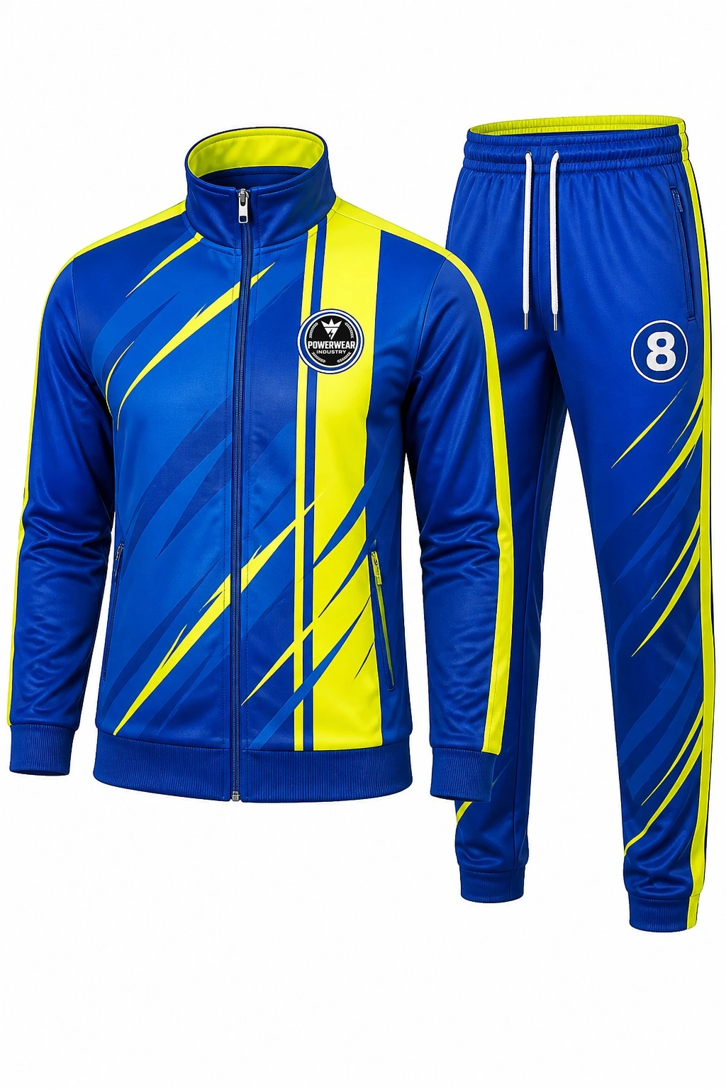 Custom Tracksuit — Design 08 by Power Wear Industry with left-chest logo
