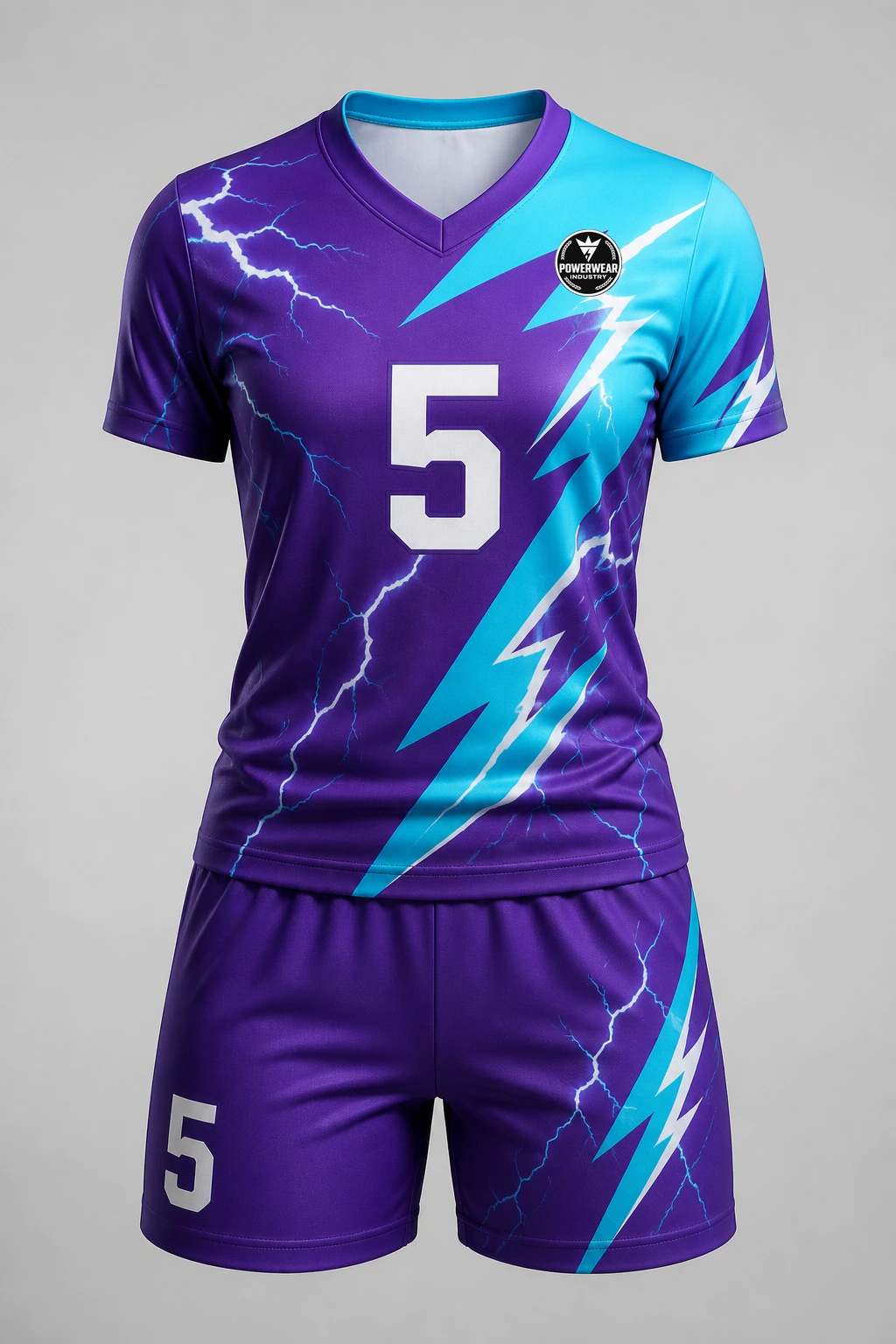 Custom Volleyball Uniform — Design 03 by Power Wear Industry with left-chest logo