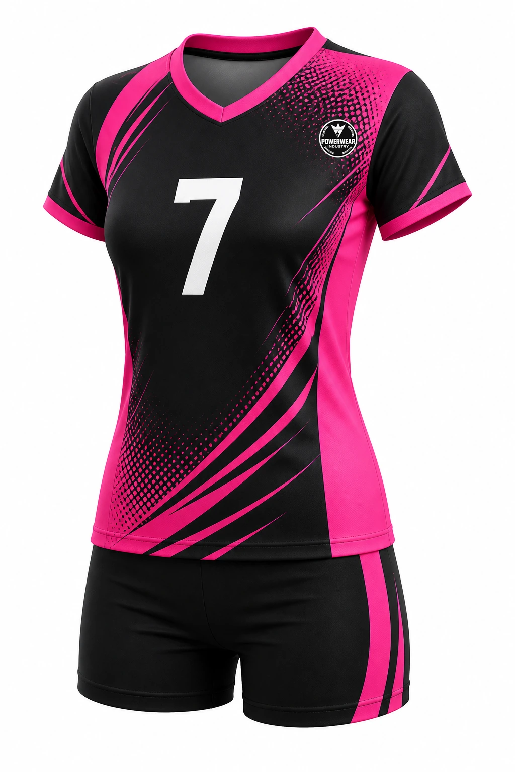 Custom Volleyball Uniform — Design 04 by Power Wear Industry with left-chest logo