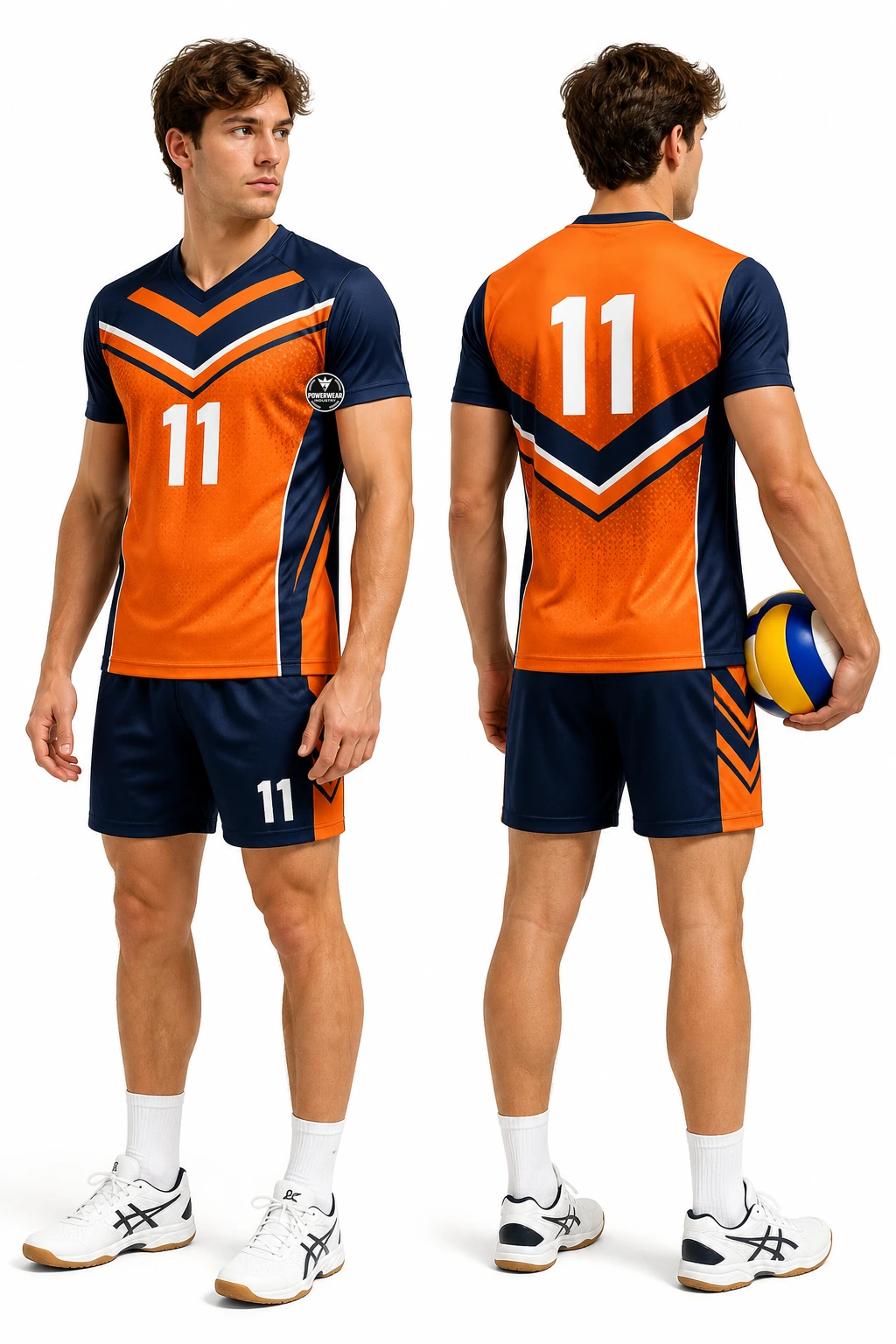 Custom Volleyball Uniform — Design 06 by Power Wear Industry with left-chest logo