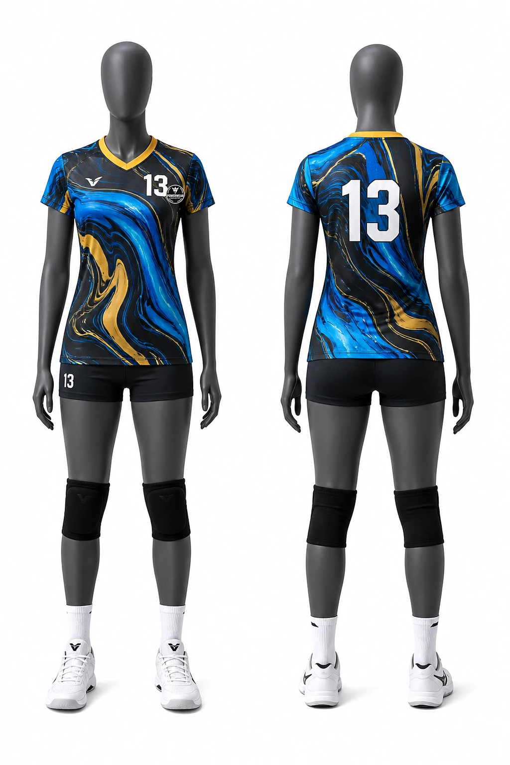 Custom Volleyball Uniform — Design 07 by Power Wear Industry with left-chest logo