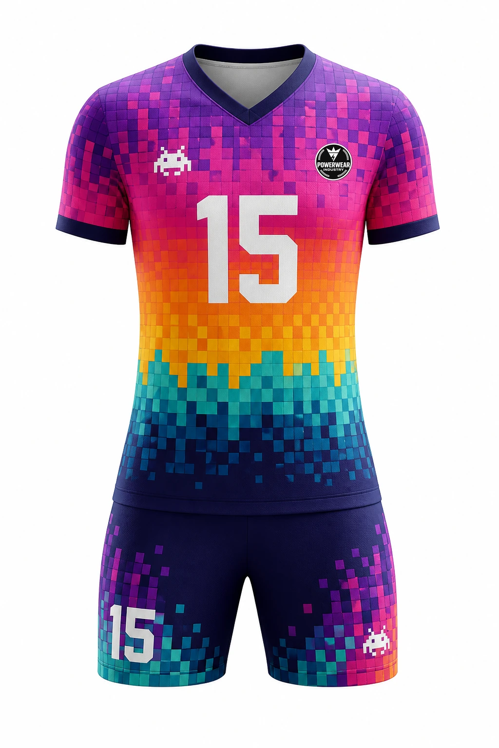 Custom Volleyball Uniform — Design 08 by Power Wear Industry with left-chest logo