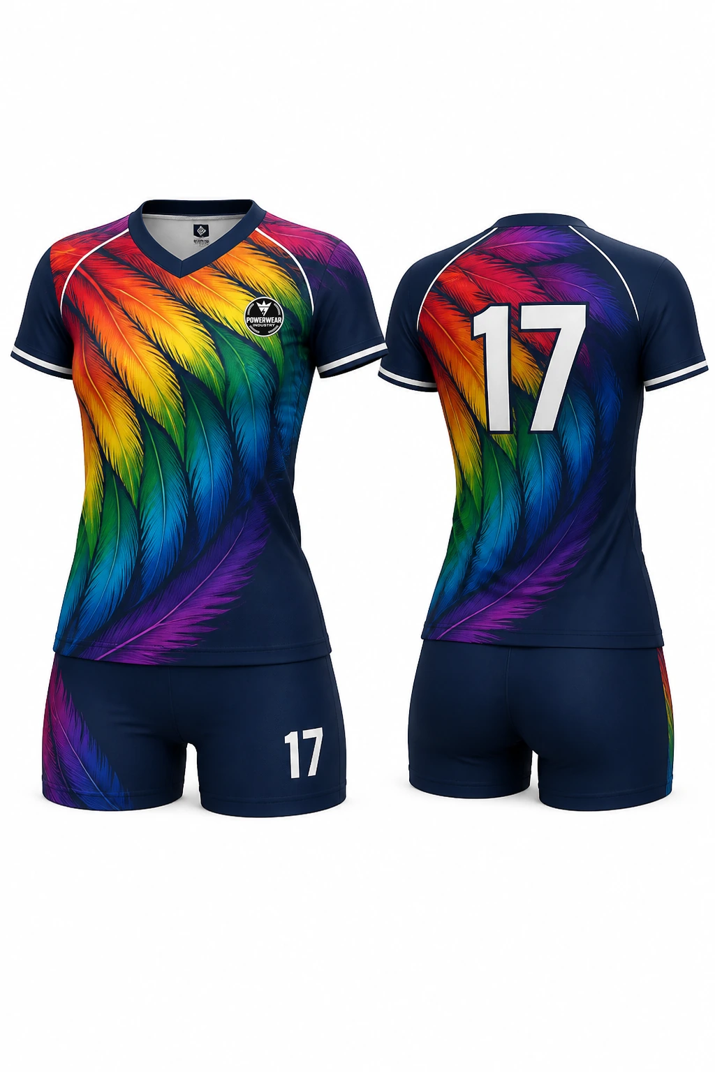 Custom Volleyball Uniform — Design 09 by Power Wear Industry with left-chest logo