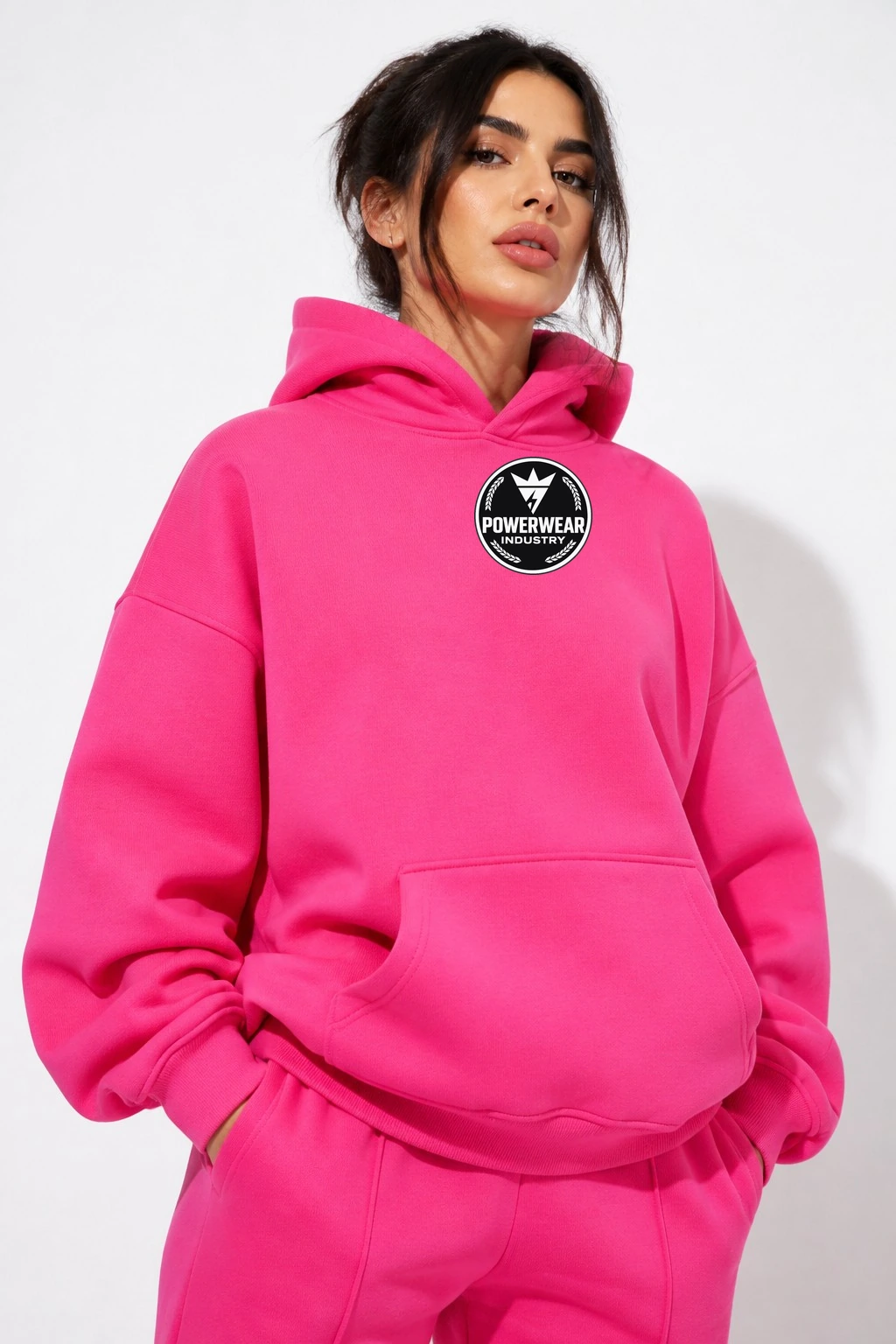 Custom Oversized Hoodie — Design 04 by Power Wear Industry with branded badge