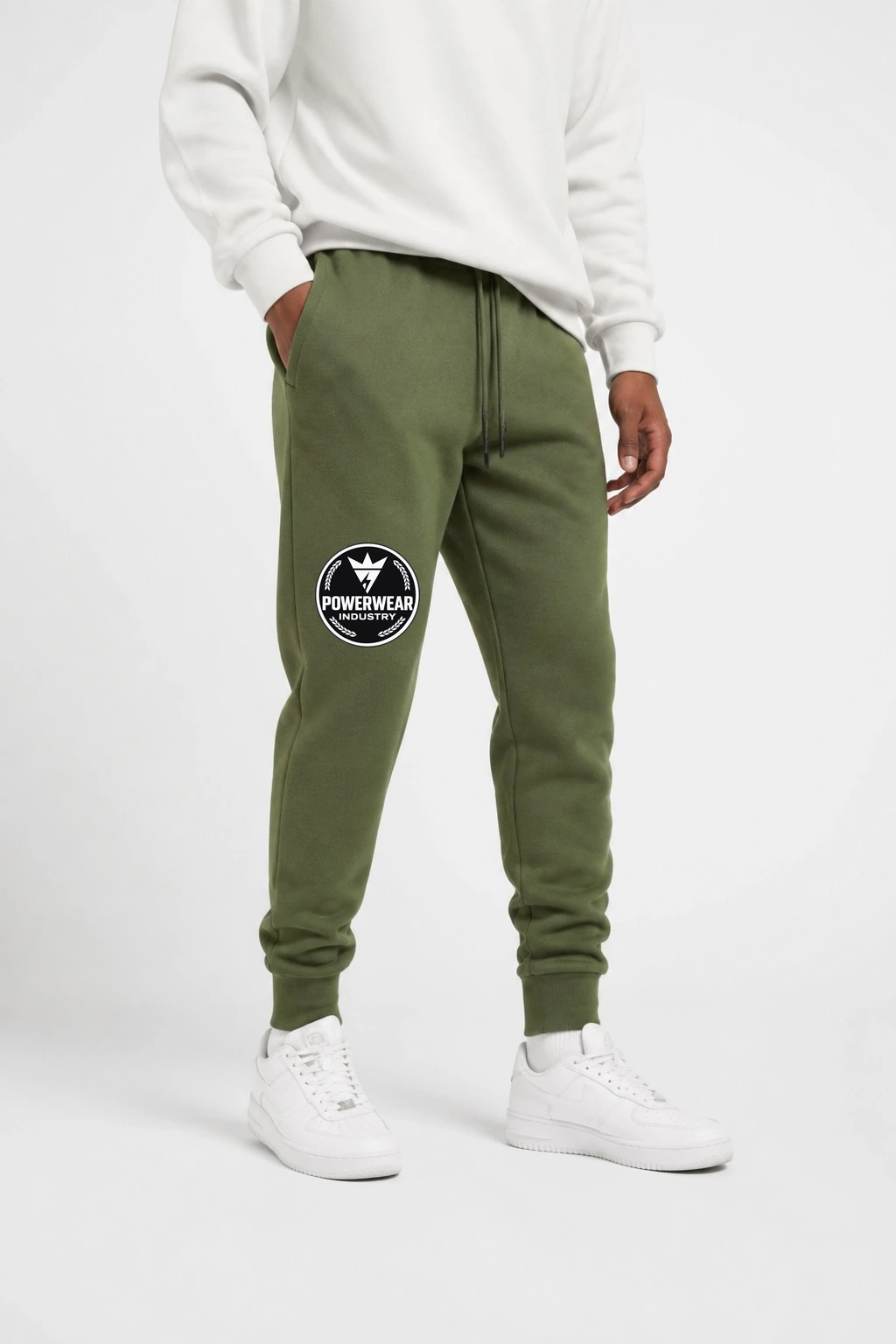 Custom Streetwear Joggers — Design 04 by Power Wear Industry with branded badge