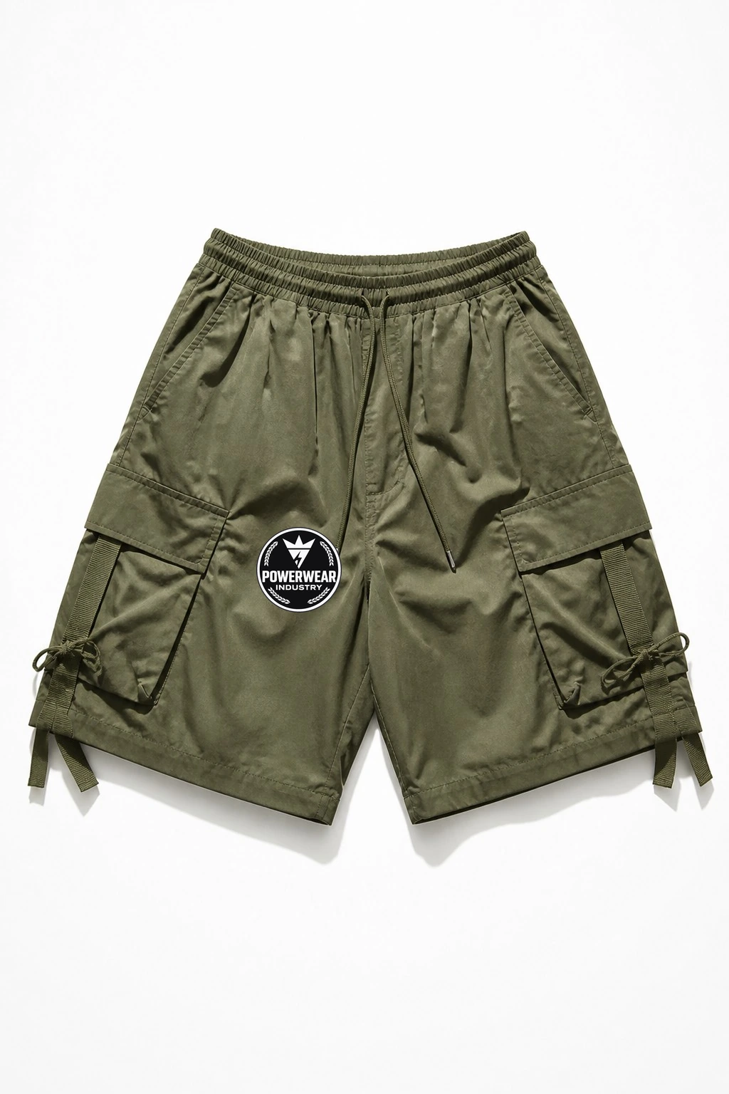Custom Streetwear Shorts — Design 04 by Power Wear Industry with branded badge