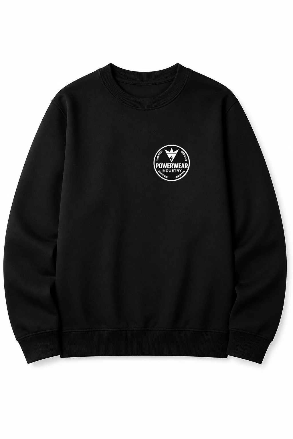 Custom Crewneck Sweatshirt — Design 03 by Power Wear Industry with branded badge