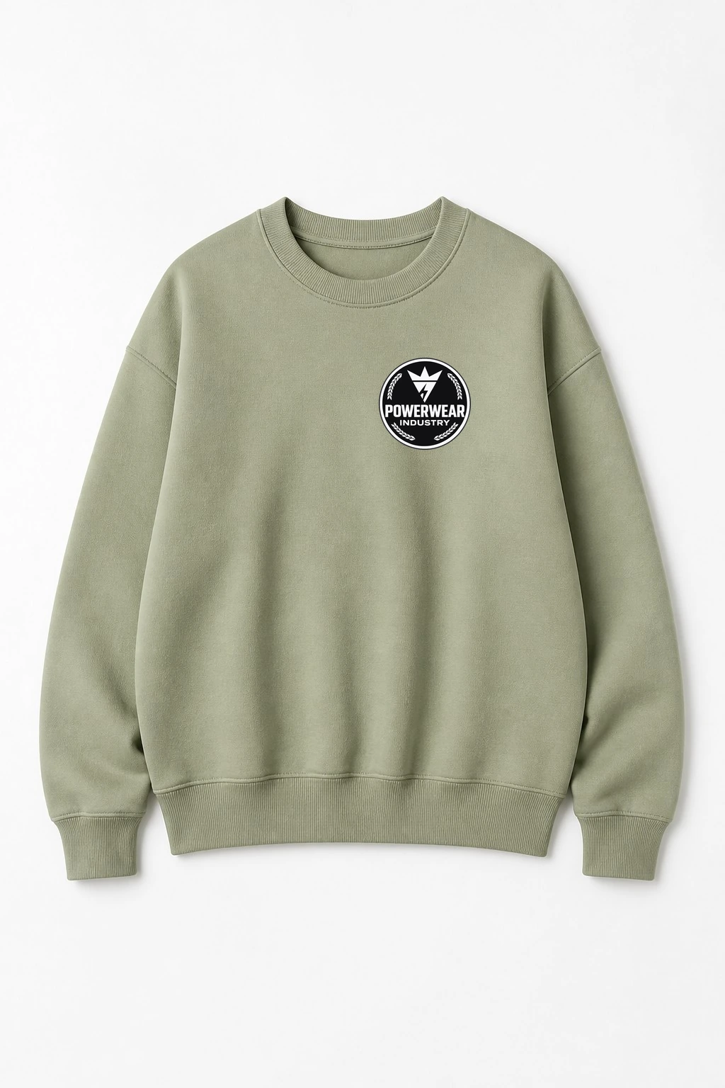 Custom Crewneck Sweatshirt — Design 05 by Power Wear Industry with branded badge