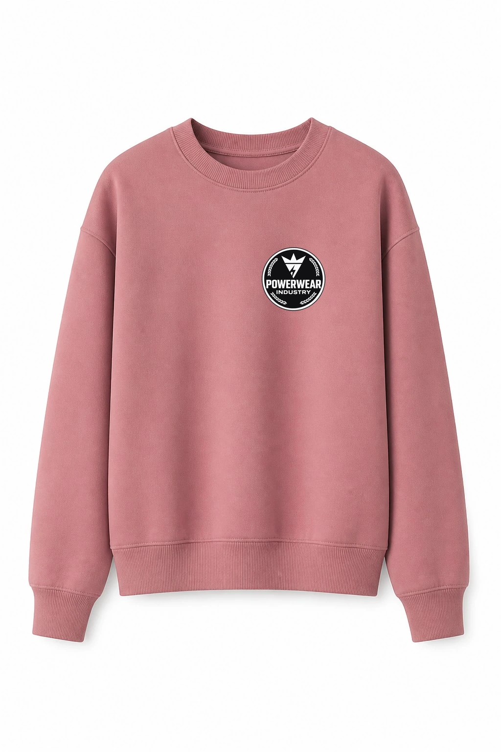 Custom Crewneck Sweatshirt — Design 06 by Power Wear Industry with branded badge