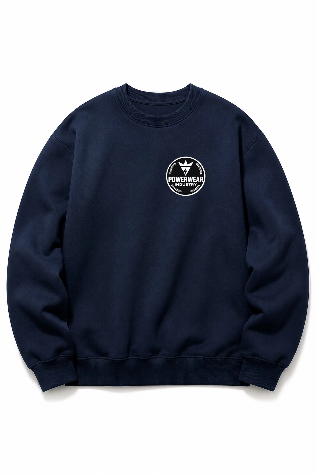Custom Crewneck Sweatshirt — Design 09 by Power Wear Industry with branded badge