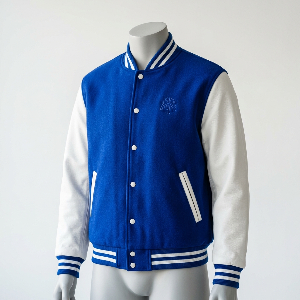 Wholesale Premium Royal Blue & White Varsity Jacket - Custom Manufacturing