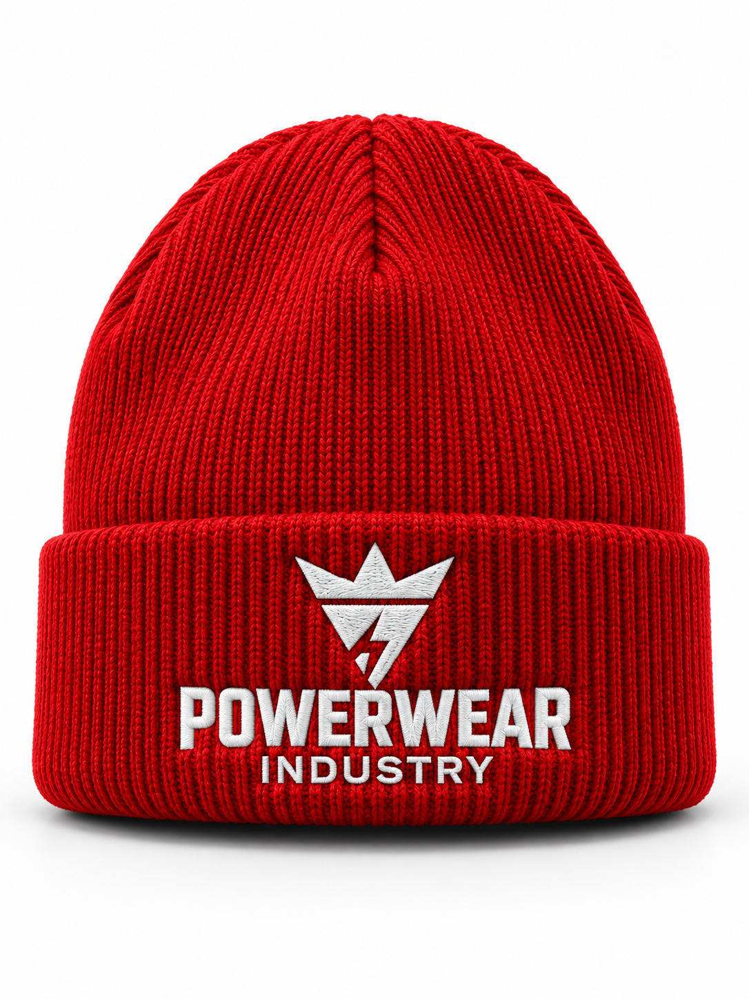 Wholesale Red Logo Knit Beanie - Custom Manufacturing | Power Wear Industry