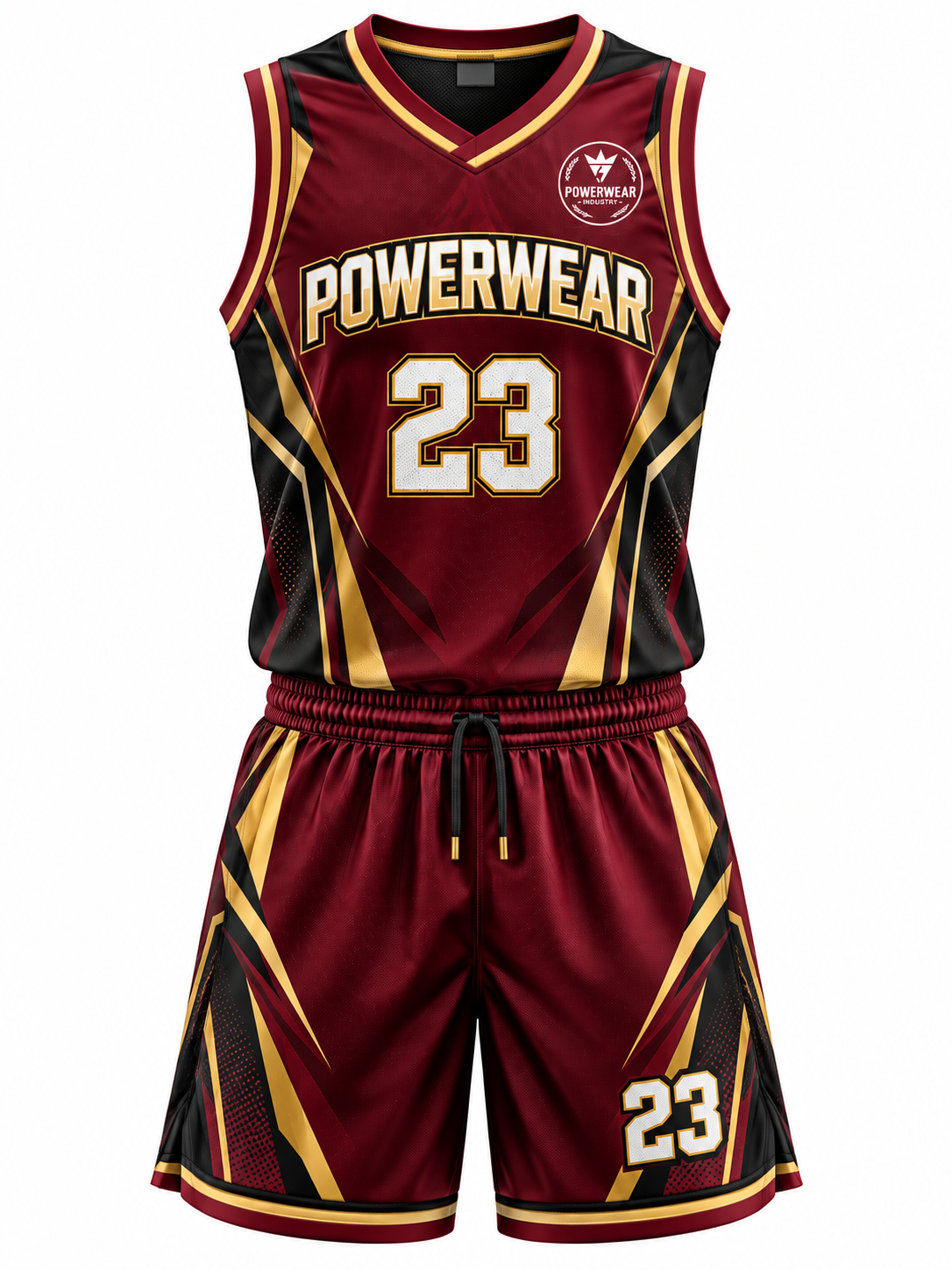 Maroon Gold Basketball Uniform - Powerwear Industry