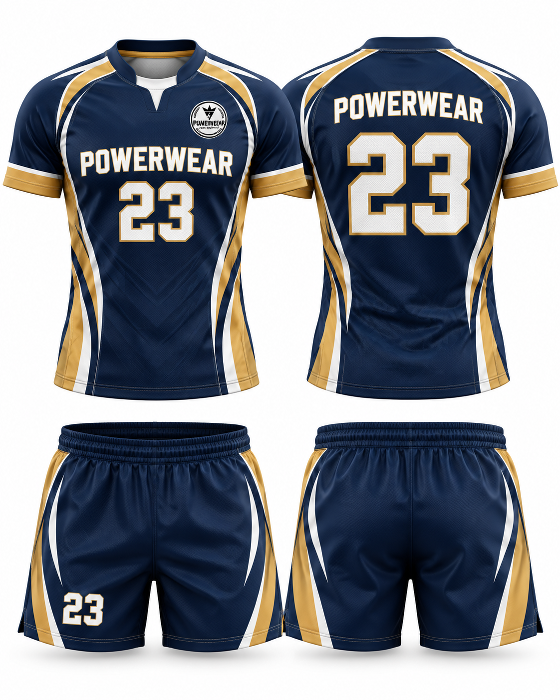 Navy Gold Rugby Uniform - Powerwear Industry