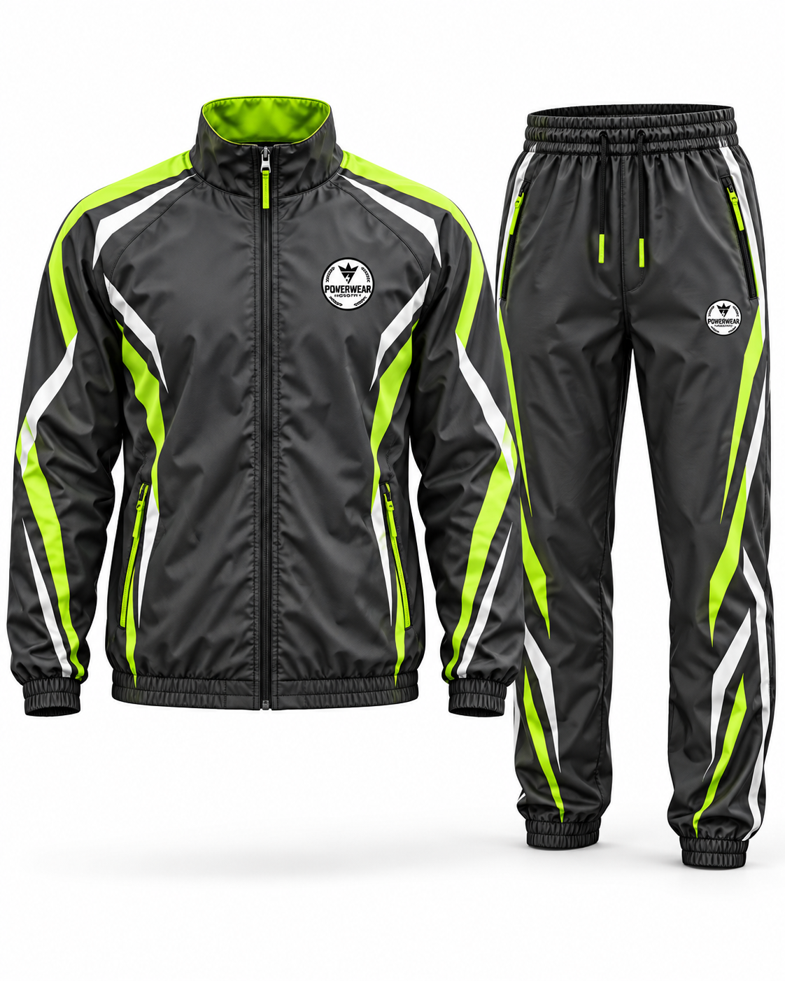 Charcoal Neon Windbreaker Set - Powerwear Industry
