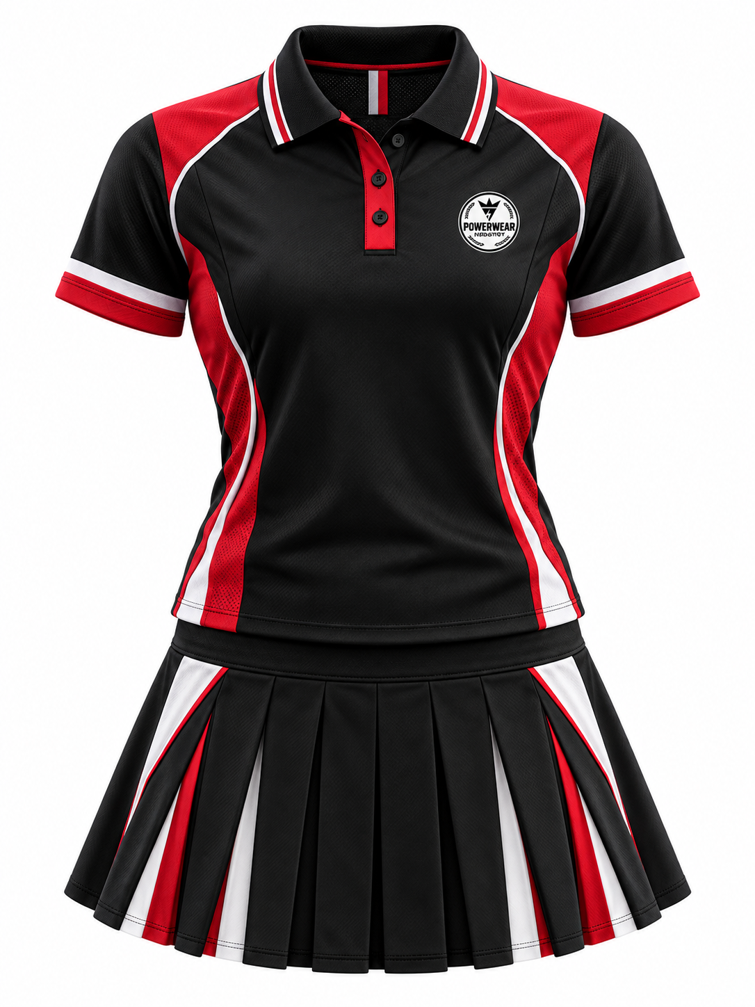 Black Red Tennis Uniform - Powerwear Industry