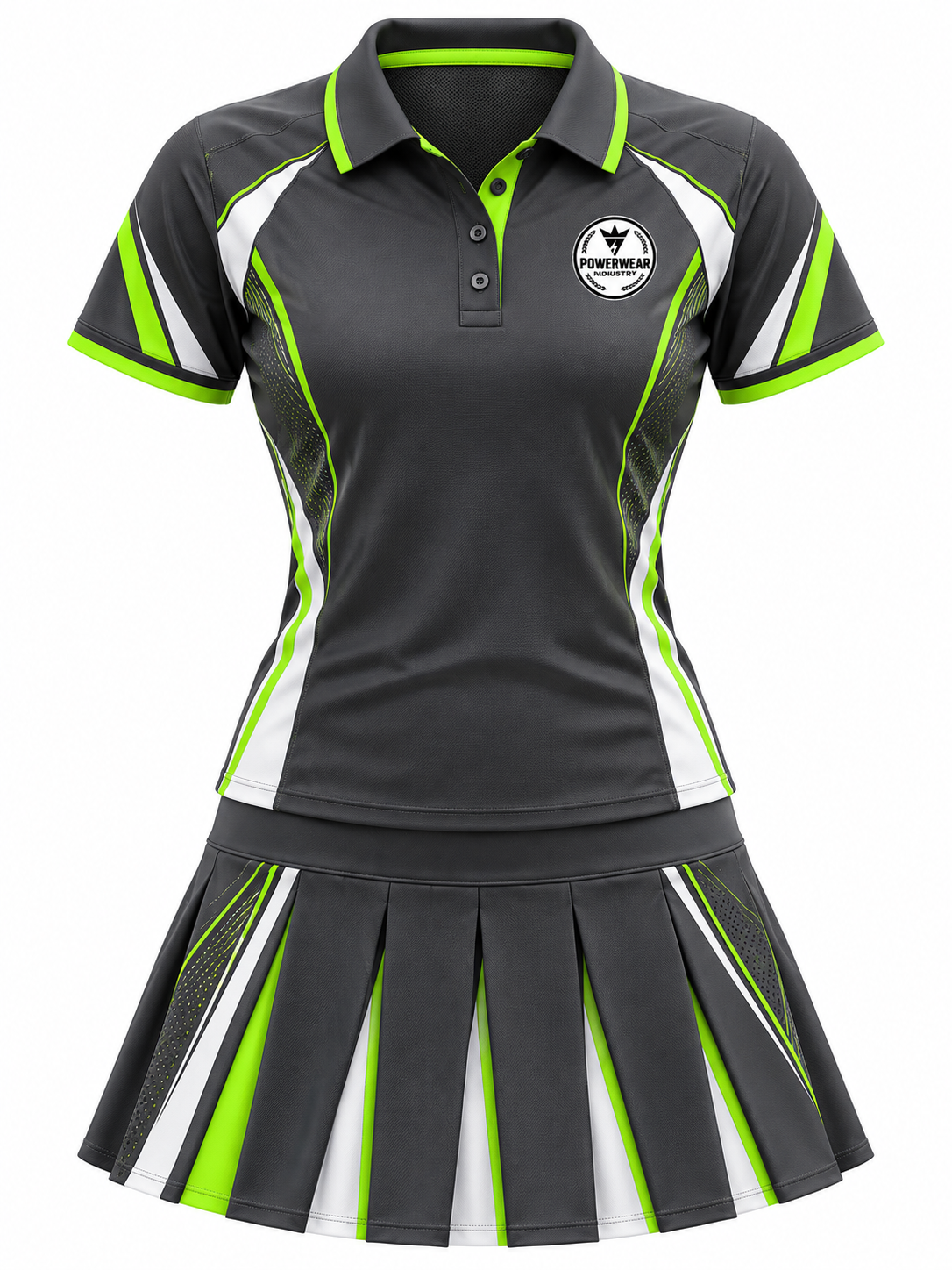 Charcoal Lime Tennis Uniform - Powerwear Industry