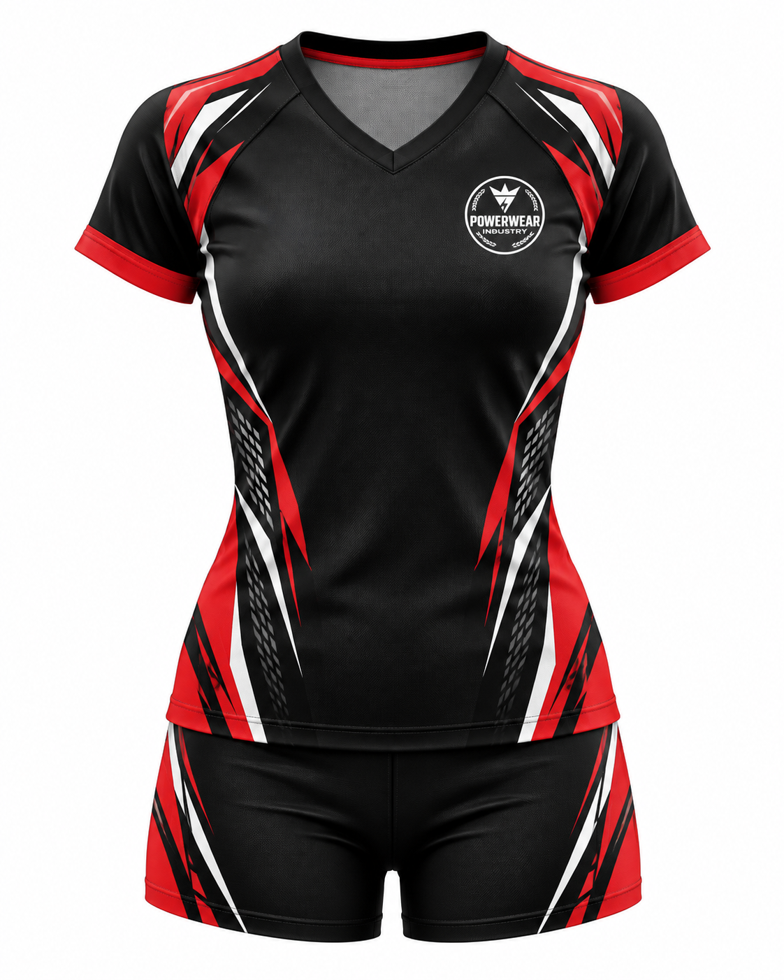 Black Red Volleyball Uniform - Powerwear Industry
