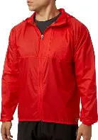 Wholesale Vibrant Red Zip-Up Windbreaker - Custom Outerwear