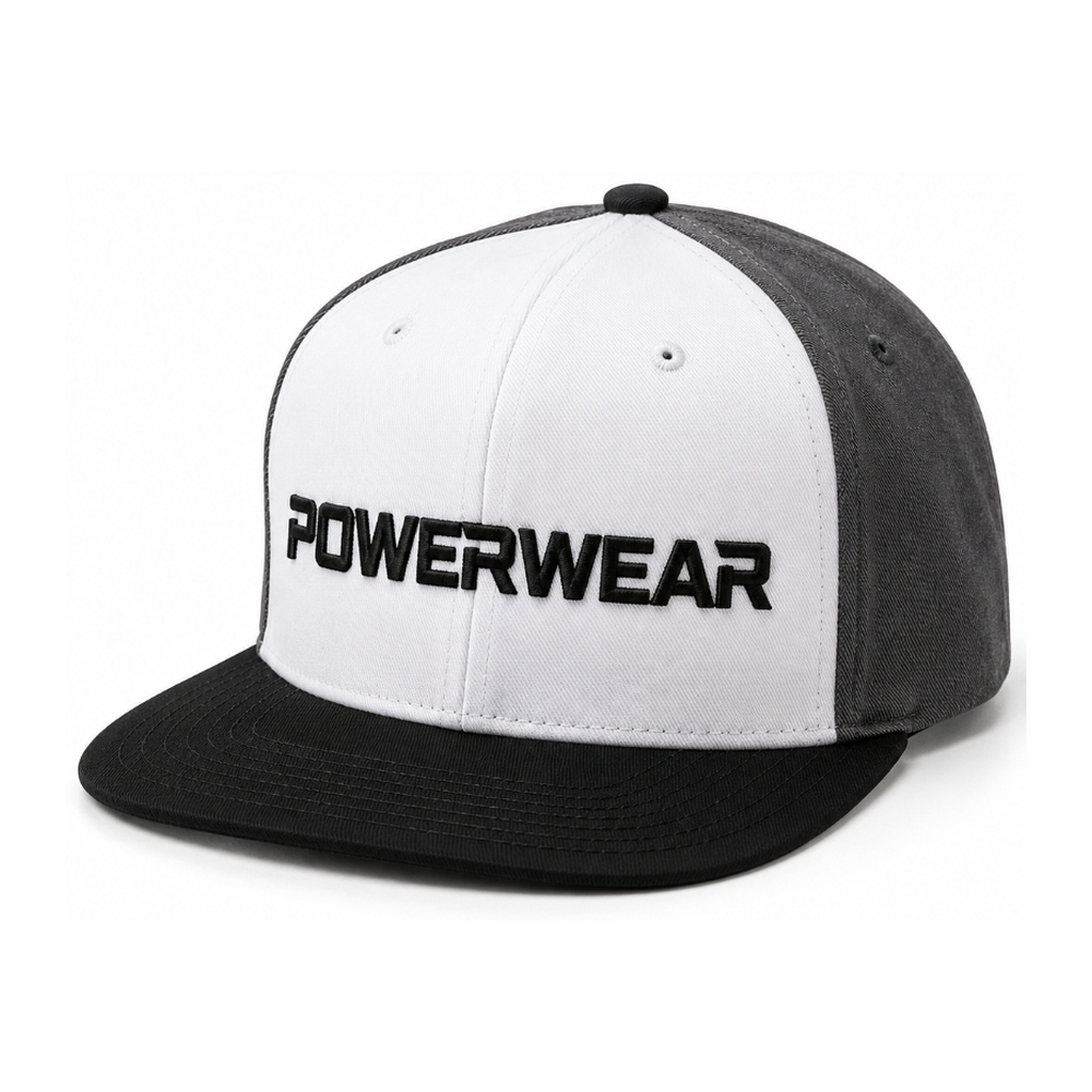 White Black Contrast Flat Brim Snapback - Power Wear Industry